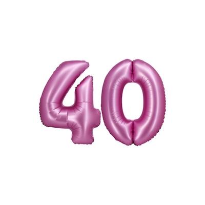 XL Folienballon pink matt Zahl 40
