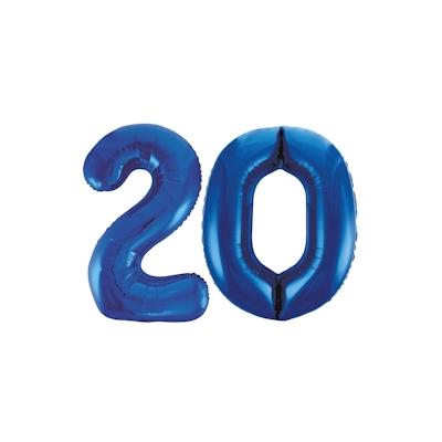 XL Folienballon blau Zahl 20