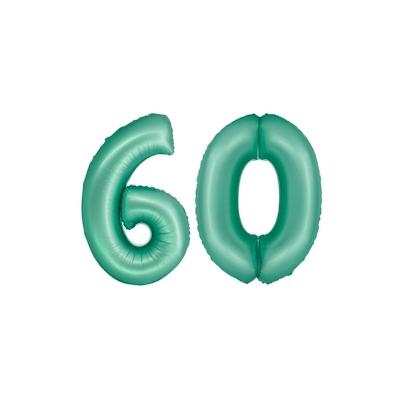 XL Folienballon mint grün Zahl 60