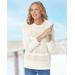 Appleseeds Women's Crochet Charm Sweater - Ivory - PS - Petite