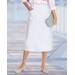 Appleseeds Women's Classic Knit Denim Skirt - White - L - Misses