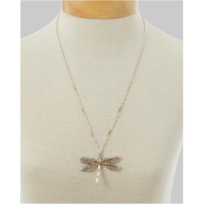 Appleseeds Women's Mixed-Metal Dragonfly Necklace ...