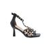 Nicole Miller New York Heels: Black Print Shoes - Women's Size 8 - Open Toe