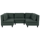 5-Sitzer Sofa Dunkelgrün Stoffbezug U-Förmig mit Kissen Schwarze Beine Modular Modern Modulsofa Wohnlandschaft Wohnzimmer Salon Wohnecke