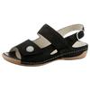 Riemchensandale WALDLÄUFER "HELIETT", Damen, Gr. 5,5 (38,5), schwarz, Nubukleder, sportlich, Schuhe, Sommerschuh, Sandalette, Keilabsatz, mit Wechselfußbett, H-Weite
