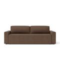 Canapé droit convertible en pu 3 places marron