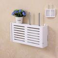 BLUESON No Drill Cable Router Storage Box Shelf Wall Hangings Bracket Cable Organizer 1#