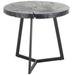 Black Teak Wood Handmade Live Edge Geometric Accent Table with Black Metal Base