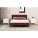 Full Size Bed Frame Upholstered Bed Frame Platform with Adjustable Headboard Linen Fabric Headboard Wooden Slats Support