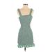 Zara Casual Dress - Mini Square Sleeveless: Green Dresses - Women's Size X-Small