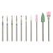 NUOLUX 10Pcs Nail Art Drill Bits Manicure Polishing Tools Nail Art Sanding Bits Manicure Supplies