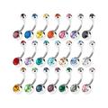 NUOLUX 1 Bag 21pcs Stainless Steel Navel Rings Round Ball Belly Rings (Random Color)