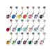 NUOLUX 1 Bag 21pcs Stainless Steel Navel Rings Round Ball Belly Rings (Random Color)