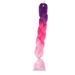 Ponytail Braid Tricolor Gradient Synthetic Pigtail Wig Long Extension Hair Braid for Women Girl Lady (55 Purple Red Light Pink)