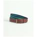 Brooks Brothers Men's Webbed Cotton Belt With Brass-Tone Buckle | Green/Navy | Size 36