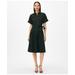 Brooks Brothers Women's Signature A-Line Cotton Sateen Shirt Dress | Black | Size 2