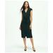 Brooks Brothers Women's Cap Sleeve V-Neck Crepe Sheath Dress | Black | Size 6