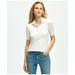 Brooks Brothers Women's Short-Sleeve Jersey Knit Polo Shirt | White | Size Small