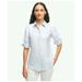 Brooks Brothers Women's X Thomas Mason Cotton Dobby Stripe Luxury Shirt | Blue | Size 6