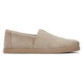 TOMS Men's Alp Fwd Taupe Distressed Suede Espadrille Slip-On Shoes Brown/Natural, Size 12