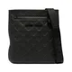 Emporio Armani , Black Embossed Monogram Leather Shoulder Bag ,Black male, Sizes: ONE SIZE