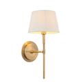 Rennes & Cici Wall Lamp with Shade Antique Brass Plate & Ivory Linen Mix Fabric