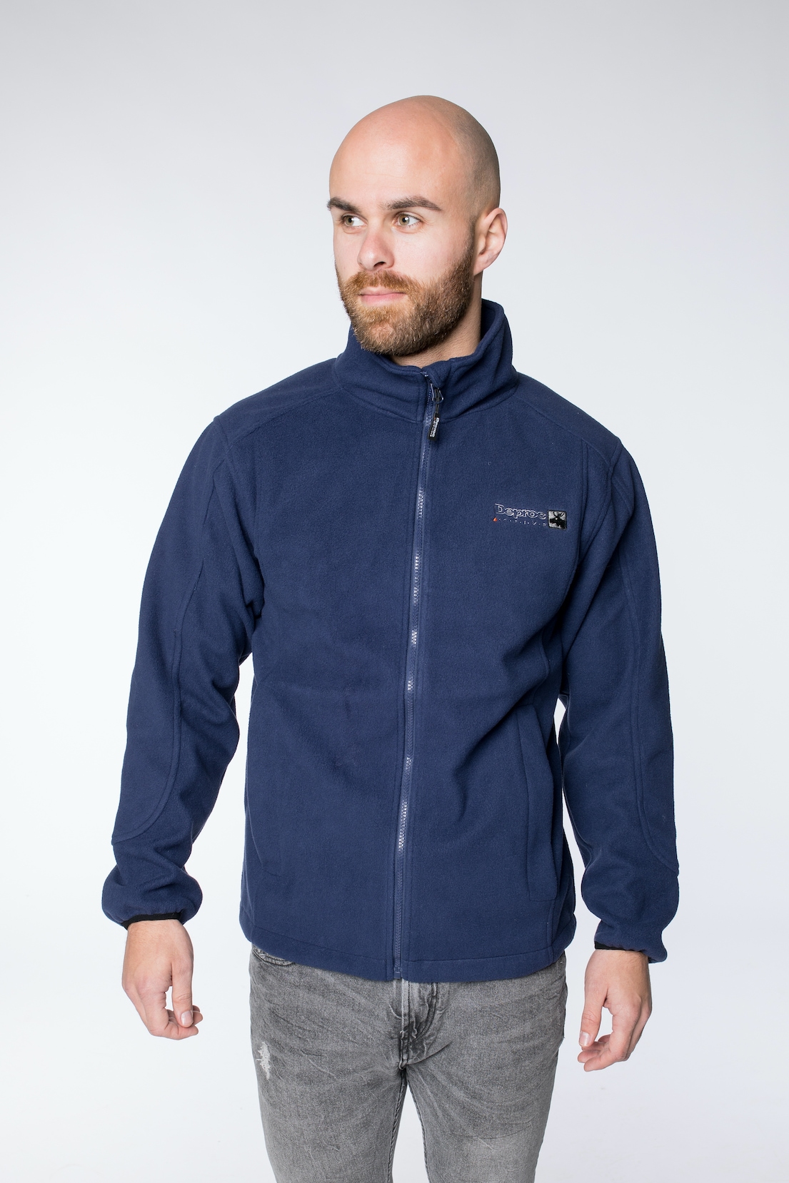 Fleecejacke DEPROC ACTIVE "WHITELAKE MEN", Herren, Gr. XL (54), blau, 100% Polyester, mit Gummizug, Jacken Fleecejacke, auch in Großen Größen erhältlich