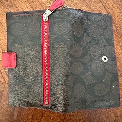 Coach Bags | Coach Wallet. Coach Canvas Wallet. Coach Wristlet. Canvas Wallet. | Color: Brown/Red | Size: Os
