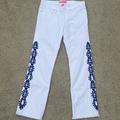 Lilly Pulitzer Jeans | Lilly Pulitzer Jeans Lilly Pulitzer South Ocean Crop Flare 0 White Embroidered | Color: Blue/White | Size: 0