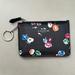 Coach Bags | Coach Leather Black Multi Color Floral Card/Coin Purse With Key Ring. | Color: Black/Pink | Size: Os