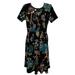 Lularoe Dresses | Lularoe Amelia Floral Black Zip Up Dress Fit And Flare Size Xl | Color: Black/Blue | Size: Xl