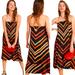 Anthropologie Dresses | Anthropologie Dress Slip Mumu Midi Chevron Boho Black Orange Oversized S | Color: Black/Orange | Size: S