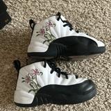 Nike Shoes | Girls Jordan 12 Retro W Embroidered Flowers | Color: Red | Size: 8g