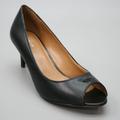 Coach Shoes | Coach Ladies 9.5 Delilah Black Logo Open/Peep-Toe 2.5" Heels Pumps Shoes A00805 | Color: Black | Size: 9.5