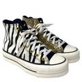 Converse Shoes | Converse Ctas Lift Platform Zebra Glitter Shoes Women Size Custom 570636c-Wwzbyg | Color: Black/Gold | Size: 7