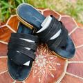 Free People Shoes | Free People Black Leather Strap Slip-Ons Size - 9.5 | Color: Black | Size: 9.5