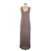 Forever 21 Casual Dress - Midi Scoop Neck Sleeveless: Gray Print Dresses - Women's Size Small