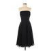 Mori Lee Cocktail Dress - Party Strapless Sleeveless: Black Print Dresses - Women's Size 8