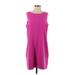 Oleg Cassini Casual Dress - Shift: Pink Solid Dresses - Women's Size 8