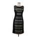 Yoana Baraschi Casual Dress - Sheath Scoop Neck Sleeveless: Black Print Dresses - Women's Size 6