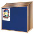 Wonderwall Eco-Friendly Blue Felt Noticeboard - Light Oak Effect Frame - Made from 97% Recycled Materials 90x60cm (Budget Pack of 5 Noticeboards) - for Office, School