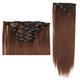 Hair Extensions 6PCS Clip in Hair Extensions, 22" Long Straight Synthetic Hairpiece 140g/set Clips in Hair Double Weft Fashion Hair Extensions for Women Hair Pieces (Color : 4-30, Size : 22inches-56