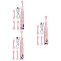 CLISPEED 3 Sets Children's Electric Toothbrush Kids Supply Automatic Toothbrush Children Toothbrush Kid Toothbrush Camping Toothbrush Toothbrushes for Kids Deep Gum Pink Abs Household