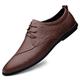 Ninepointninetynine Shoes Dress Oxford for Men Lace Up Derby Shoes Round Toe Leather Low Top Slip Resistant Block Heel Rubber Sole Anti-Slip Party (Color : Brown, Size : 9 UK)