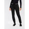 Jerseyhose KANGAROOS, Damen, Gr. 36 (S), N-Gr, schwarz, Piquu00e9, Obermaterial: 60% Baumwolle, 40% Polyester, Waffelmuster, Strukturmuster, unifarben, unifarben mit Farbeinsatz, casual, bequem knöchellang, Hosen, mit Piqué-Struktur und Streifen-Detail