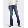 Bootcut-Jeans ONLY "ONLBLUSH – Bootcut-Jeans mit niedriger Leibhöhe und Stretch", Damen, Gr. M (38), Länge 32, blau (medium blau denim), Denim/Jeans, Obermaterial: 92% Baumwolle, 6% Elastomultiester, 2% Elasthan, modisch, bootcut fit, Jeans, bootcut...
