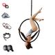 Adult Kids Aerial Yoga Hoop Kit for Professionals Beginners, Hanging Yoga Hoop Waist Back Leg Stretcher with Accessories, Large Hoop Aerial Rings Equipment (Color : 32mm, Size : Dia 90cm/35.4in/3ft
