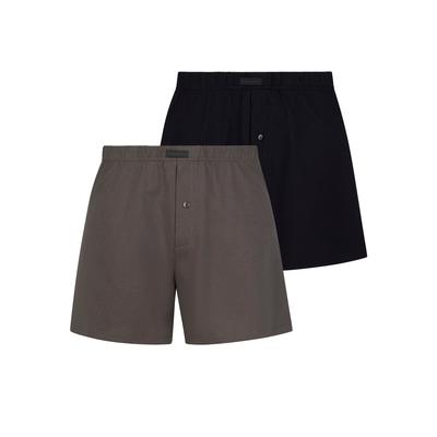 Weiter Boxer BRUNO BANANI "Loose Fit", Herren, Gr. XXXL, schwarz (anthrazit, schwarz), Obermaterial: 100% Baumwolle, unifarben, körpernah, Unterhosen, mit Knopfleiste Image