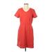 Uttam Boutique Casual Dress - Sheath: Red Solid Dresses - Women's Size 8