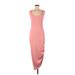 Sweaty Betty Casual Dress - Midi Scoop Neck Sleeveless: Pink Solid Dresses - Women's Size 8